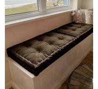 WLXFF Bench Cushion Indoor, Velvet Window Seat Cushions with Handle 10cm Thick Plush Windowsill Seat Cushion, Bay Window Cushion, Tufted Buttons Bench Seat pad for Piano, Dining Chairs,NO14,150x50cm