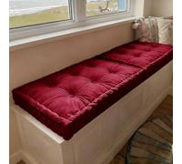 WLXFF Bench Cushion Indoor, Velvet Window Seat Cushions with Handle 10cm Thick Plush Windowsill Seat Cushion, Bay Window Cushion, Tufted Buttons Bench Seat pad for Piano, Dining Chairs,NO3,190x50cm