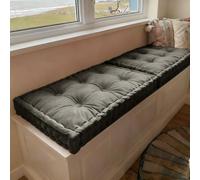 WLXFF Bench Cushion Indoor, Velvet Window Seat Cushions with Handle 10cm Thick Plush Windowsill Seat Cushion, Bay Window Cushion, Tufted Buttons Bench Seat pad for Piano, Dining Chairs,NO13,170x60cm