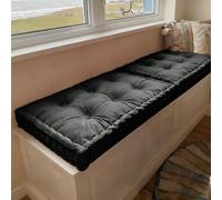 WLXFF Bench Cushion Indoor, Velvet Window Seat Cushions with Handle 10cm Thick Plush Windowsill Seat Cushion, Bay Window Cushion, Tufted Buttons Bench Seat pad for Piano, Dining Chairs,NO5,170x60cm