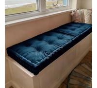 WLXFF Bench Cushion Indoor, Velvet Window Seat Cushions with Handle 10cm Thick Plush Windowsill Seat Cushion, Bay Window Cushion, Tufted Buttons Bench Seat pad for Piano, Dining Chairs,NO8,140X50cm