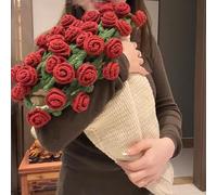 WLXFF Crochet Flower Rose Bouquet Blanket Kit, Handmade Lightweight Romantic Foldable Crochet Kit, Blanket That Rolls Into A Flower Bouquet, Gift For Mother'S Day, Birthday, Home Decor,NO11,100X100CM