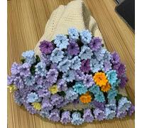 WLXFF Crochet Flower Rose Bouquet Blanket Kit, Handmade Lightweight Romantic Foldable Crochet Kit, Blanket That Rolls Into A Flower Bouquet, Gift For Mother'S Day, Birthday, Home Decor,NO12,120X120CM