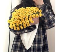 WLXFF Crochet Flower Rose Bouquet Blanket Kit, Handmade Lightweight Romantic Foldable Crochet Kit, Blanket That Rolls Into A Flower Bouquet, Gift For Mother'S Day, Birthday, Home Decor,NO13,140X140CM