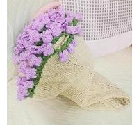 WLXFF Crochet Flower Rose Bouquet Blanket Kit, Handmade Lightweight Romantic Foldable Crochet Kit, Blanket That Rolls Into A Flower Bouquet, Gift For Mother'S Day, Birthday, Home Decor,NO23,120X120CM