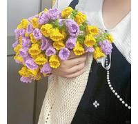 WLXFF Crochet Flower Rose Bouquet Blanket Kit, Handmade Lightweight Romantic Foldable Crochet Kit, Blanket That Rolls Into A Flower Bouquet, Gift For Mother'S Day, Birthday, Home Decor,NO15,160X160CM