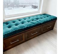 WLXFF Velvet Long Seat Cushion, Velvet Window Seat Cushions Indoor, Tufted Indoor Bench Cushions, 1/2/3 Seater Rectangular Non-slip Bench Seat Pad for Deck Chair Dining Seats,NO7,170x60cm