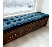 WLXFF Velvet Long Seat Cushion, Velvet Window Seat Cushions Indoor, Tufted Indoor Bench Cushions, 1/2/3 Seater Rectangular Non-slip Bench Seat Pad for Deck Chair Dining Seats,NO8,180x50cm