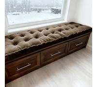 WLXFF Velvet Long Seat Cushion, Velvet Window Seat Cushions Indoor, Tufted Indoor Bench Cushions, 1/2/3 Seater Rectangular Non-slip Bench Seat Pad for Deck Chair Dining Seats,NO14,80x40cm