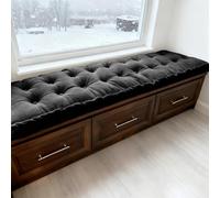 WLXFF Velvet Long Seat Cushion, Velvet Window Seat Cushions Indoor, Tufted Indoor Bench Cushions, 1/2/3 Seater Rectangular Non-slip Bench Seat Pad for Deck Chair Dining Seats,NO9,150x40cm