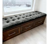 WLXFF Velvet Long Seat Cushion, Velvet Window Seat Cushions Indoor, Tufted Indoor Bench Cushions, 1/2/3 Seater Rectangular Non-slip Bench Seat Pad for Deck Chair Dining Seats,NO5,190x50cm