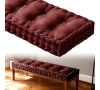 WLXFF Velvet Tufted Thicken Bench Pad Seat Cushion, 10cm Thick Window Seat Cushions with Handle, Rectangular Non-slip French FloorTufted Bench Pad for Bay Windows, Dining benches,NO4,100x60cm
