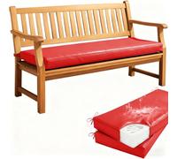WLXFF Water Resistant Garden Bench Cushion, Leather Outdoor Long Bench Seat Pad With Removable Cover, Patio Loveseat Furniture 2 Seater Chair Pad With Ties,NO1,170X35X5CM