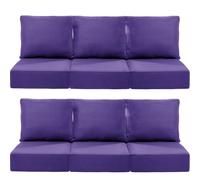 WLXFF Waterproof Backrest And Deep Seat Cushion Set, Swing Cushions 2-3 Seater Replacement, Outdoor Cushions For Sofa, Couch And Patio Chairs Wicker Adirondack Chair,NO11,6Set