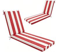 WLXFF Waterproof Striped Sun Lounger Cushion Only, Non Slip Thick Outdoor Recliner Pad, Removable Cover Garden Sunbed Cushion for Patio Beach Yard