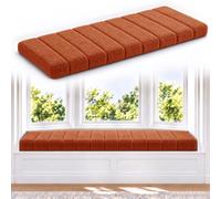 WLXFF Window Seat Cushion Teddy Fleece 5cm Thick Non Slip Bench Cushion | Soft teddy fleece window seat cushion with non-slip base, removable cover and 5cm thick 50D foam for bench and chair seating