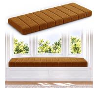 WLXFF Window Seat Cushion Teddy Fleece 5cm Thick Non Slip Bench Cushion | Soft teddy fleece window seat cushion with non-slip base, removable cover and 5cm thick 50D foam for bench and chair seating