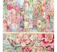 WLXTREE 24 Sheets Floral Scrapbook Paper Pads, 6x6 Single-Sided Flowers Pattern Paper, DIY Decopodge Paper for Card Making, Art Journal, Scrapbooking Supplies