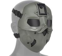 WLXW Airsoft Mask Adjustable Outdoor Full Face Tactical Wild Mask - With Goggles&NVG, For Cs Wargame Cosplay Costume Party Skull Mask(RG)