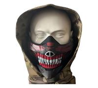 WLXW Airsoft Paintball Skull Mask - Tactical Balaclava Half Mask For Outdoor Sports CS Protection Cosplay Black(BKR+CP)