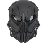 WLXW Airsoft Skull Full Face Protective Mask - Gray Lens For Cs Wargame Cosplay Costume PartyTactical Airsoft Mask(BK)
