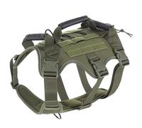 WLXW Dog Tactical Helmet With Goggles Military Dogs Chest Back Adjustable Vest Lead Rope For German Shepherd Belgian Similar Size(RG-Vest,M)