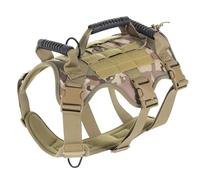 WLXW Dog Tactical Helmet With Goggles Military Dogs Chest Back Adjustable Vest Lead Rope For German Shepherd Belgian Similar Size(MC-Vest,L)