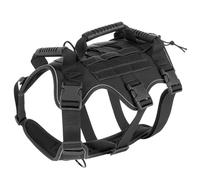 WLXW Dog Tactical Helmet With Goggles Military Dogs Chest Back Adjustable Vest Lead Rope For German Shepherd Belgian Similar Size(BK-Vest,XL)