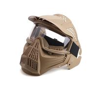 WLXW Outdoor Tactical Anti-Fog Goggles PC Lens - With Airsoft Protective Safety Mask, For Field Hunting Paintball Shooting WarGame Mask(TAN)