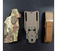 WLXW Tactical Airsoft Holster for Glock 17/19 - Right Handed, Compatible with X300 Lights, QLS Quick Mount Adapter, Leg Shroud Drop, CP