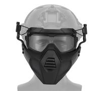 WLXW Tactical Dimensional Split Type Mask＆Goggles Airsoft Combination Set For Film＆Television Props, Outdoor Equipment,CS Cosplay(BK)
