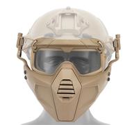 WLXW Tactical Dimensional Split Type Mask＆Goggles Airsoft Combination Set For Film＆Television Props, Outdoor Equipment,CS Cosplay(TAN)
