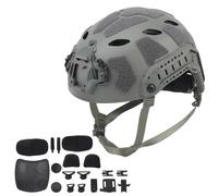 WLXW Tactical Fast Airsoft Helmet, Lightweight SF Military Integrated Helmet With NVG Mount Base, Side Rails,Pre-Slotted Headset Strap For CS Paintball CS Protective Gear(WG)