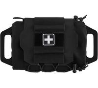 WLXW Tactical IFAK Pouch, MOLLE Rapid Tear-Away First-aid Belt Pouch Survival Two-Piece System Med Roll Carrier Military Handle Bag(BK)