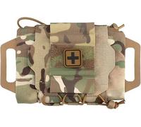 WLXW Tactical IFAK Pouch, MOLLE Rapid Tear-Away First-aid Belt Pouch Survival Two-Piece System Med Roll Carrier Military Handle Bag(CP)