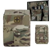 WLXW Tactical Militar Survival Pouch MOLLE Rapid Deployment First-aid Kit Outdoor Hunting CS Camping IFAK Trauma Emergency Bag(BK)