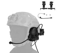 WLXW Tactical Noise Canceling Headset, Silicone Hearing Protection Hunting & Shooting Headset With ARC Helmet Rail Adapter For CS Hunting Airsoft Paintball Gear(BLACK)