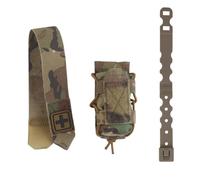 WLXW Tactical Tourniquet Pouch TQ Holder Micro Trauma First Aid Kit EMT Flip-top Type Molle Outdoor Camp Hunting Medical Storage Bag(CP)