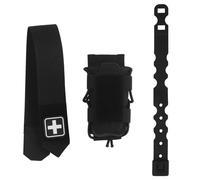 WLXW Tactical Tourniquet Pouch TQ Holder Micro Trauma First Aid Kit EMT Flip-top Type Molle Outdoor Camp Hunting Medical Storage Bag(BK)
