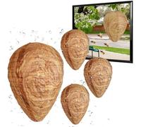 WLXW Wasp Nest Decoy, 4 Pack Hanging Fake Wasp Nest For Outdoor＆Hornets, Waterproof Fabric For Patio, Garden, Yard