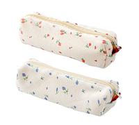 WLYCsheng 2 Pcs Stationery Storage Bags Concise Pencil Cases Floral Pattern Pen Bags for Stationery Cosmetics Storage