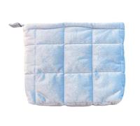 Wlz Quilted Makeup Bag Velvet Cosmetic Bag for Women, Cute Puffy Makeup Organizer Bags Small Travel Toiletry Skincare Bag Aesthetic Luxury Girls Pouch, Blue, Modern