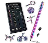 WLZP Magnetic Fidget Pen, Adult Decompression Metal Ballpoint Pen, Anxiety Relief Magnet Tool, Creative Office Gift for Adults（Multicolour）