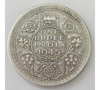 WLZQELVCF Silver Dollar 1 Indian Rupee 1939-1945 Replica Commemorative Coin, 1945