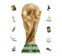 WM 2026 Trophy Wooden Puzzle for Adults, 200 Pieces Irregular Shape Puzzle, 5MM Thick, Creative Collectible Jigsaw Puzzles Gift for Fans, Officially Licensed Product, 6.3 x 16