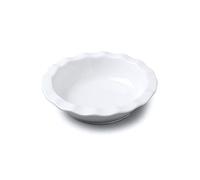 WM Bartleet & Sons 1750 Crinkle Rim Pie Dish, White Porcelain Baking Oven Dish