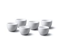 WM Bartleet & Sons 1750 Set of 6 Mini Traditional Porcelain Individual Butter Pats / Pinch Bowls 3cm - White, (TSET32)