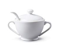 WM Bartleet & Sons 1750 T372 Traditional Porcelain Sugar Bowl with Lid & Spoon - White,13cm
