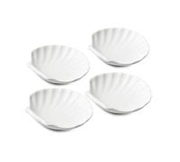 WM Bartleet & Sons 1750 TSET113 Traditional Porcelain Set of 4 Shell Design Serving Dishes 7.5cm - White