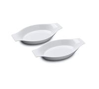 WM Bartleet & Sons 1750 TSET139 Set of 2 Contemporary Oval Round Gratin, Cooking and Baking Dishes, 27cm - White, Porcelain